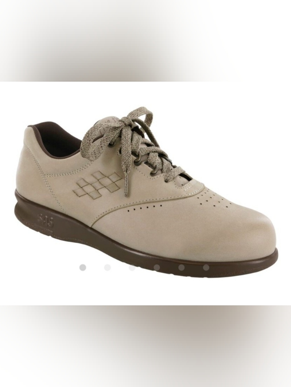 Women's Suede Taupe Free Time Lace-Up Comfort Walking Shoe 7S